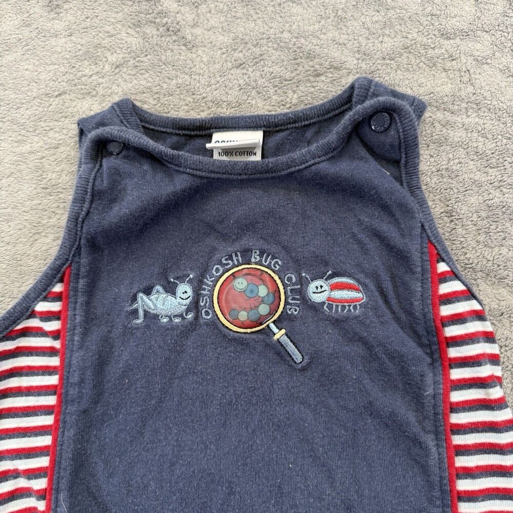 Vintage Oshkosh B'Gosh Striped Romper‎ Bug Club Sleeveless 6-9 Mon